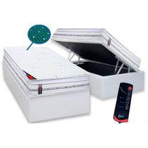 Cama Box Baú CRC Solt +Colchão Molas Ensacadas c/Massagem Niponpedic Castor - Cama Box Baú CRC Solt +Colchão Molas Ensacadas c/Massagem Niponpedic Castor -