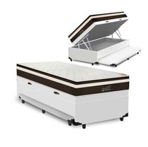 Cama Box Baú e Auxiliar Solteiro Branca Colchão de Molas DAngelis Classic Superlastic 88cm Cama Box Baú e Auxiliar Solteiro Branca Colchão de Molas DAngelis Classic Superlastic 88cm