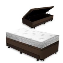 Cama Box Baú e Auxiliar Solteiro + Colchão de Espuma D23 - Ortobom - Light Liso 88cm Cama Box Baú e Auxiliar Solteiro + Colchão de Espuma D23 - Ortobom - Light Liso 88cm