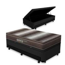 Cama Box Baú e Auxiliar Solteiro + Colchão de Espuma D28 - Ortobom - Light Ortopédico 88cm - Lucas Home