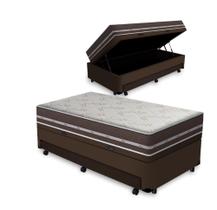 Cama Box Baú e Auxiliar Solteiro + Colchão de Molas - Anjos - Classic Superlastic - 88x188x64cm