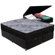 Cama Box Baú e Colchão Airtech Pampa Molas ensacadas Queen Ortobom