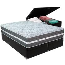 Cama Box Baú e Colchão Black Graphite Molas Ensacadas King 193x203X32 Anjos Cama Box Baú e Colchão Black Graphite Molas Ensacadas King 193x203X32 Anjos