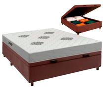 Cama Box Bau e Colchão Casal ISO100 Confort Premium Inovaflex - Marrom Cama Box Bau e Colchão Casal ISO100 Confort Premium Inovaflex - Marrom