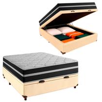 Cama Box Bau e Colchão Casal Molas Ensacadas Classic Begetiza Cama Box Bau e Colchão Casal Molas Ensacadas Classic Begetiza