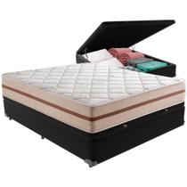 Cama Box Baú e Colchão Classic 26 cm Molas ensacadas Casal Anjos