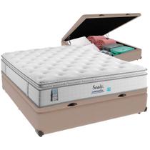 Cama Box Baú e Colchão Confort Gel Molas Ensacadas com Pillow Top Casal Sealy