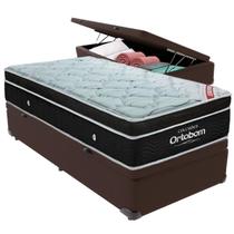 Cama Box Baú e Colchão Elegant Molas Ensacadas Solteiro Ortobom