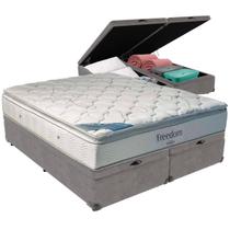 Cama Box Baú e Colchão Freedom Molas Ensacadas Queen Ortobom Cama Box Baú e Colchão Freedom Molas Ensacadas Queen Ortobom