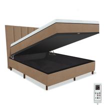 Cama Box Baú e Colchão Magnético Casal Massageador Bio com Cabeceira - Compact