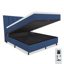 Cama Box Baú e Colchão Magnético Massageador + Cabeceira - Eco New Gold
