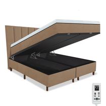 Cama Box Baú e Colchão Magnético Queen Bio 1000 Tipo de Massagens Cromo + Cabeceira - Eco Master