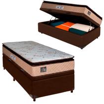 Cama Box Bau e Colchão Solteiro D33 Luxe Hellen Marrom