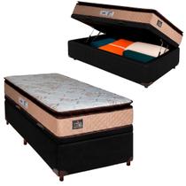 Cama Box Bau e Colchão Solteiro D33 Luxe Hellen Preto Cama Box Bau e Colchão Solteiro D33 Luxe Hellen Preto