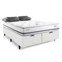 Cama Box Baú Herval Queen Leeds, 76x158x198 cm, Molas Maxspring