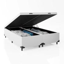 Cama Box Baú King 193 Bipartido - Bello Box Tecido Sintético Branco Cama Box Baú King 193 Bipartido - Bello Box Tecido Sintético Branco