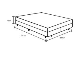 Cama Box Baú King 193 Bipartido Tecido Sintético Branco Com Colchão de Molas Ensacadas Evolution - Probel - 72x128x188