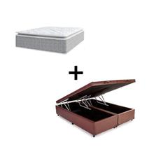 Cama Box Baú King 193 Tecido Sintético Marrom Com Colchão Nazar Molas Ensacadas com Pillow Top Conforto Espuma da Nasa Viscoeslástico D33 Cinza Cama Box Baú King 193 Tecido Sintético Marrom Com Colchão Nazar Molas Ensacadas com Pillow Top Conforto Espuma da Nasa Viscoeslástico D33 Cinza