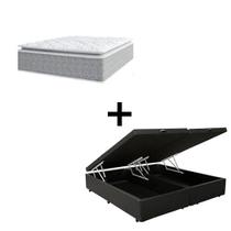 Cama Box Baú King 193 Tecido Sintético Preto Com Colchão Nazar Molas Ensacadas com Pillow Top - Bello Box - Conforto (Espuma da Nasa) Viscoeslástico D33 Cinza Cama Box Baú King 193 Tecido Sintético Preto Com Colchão Nazar Molas Ensacadas com Pillow Top - Bello Box - Conforto (Espuma da Nasa) Viscoeslástico D33 Cinza