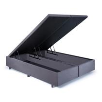 Cama Box Baú King 193x203x42cm Suede Cinza com Pistão a Gás