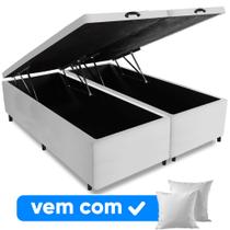 Cama Box Baú King Base 193x203x52cm Varias Cores + 2 Travesseiros FL - Colchomax