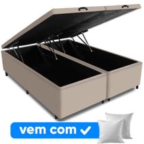 Cama Box Baú King Base 193x203x52cm Varias Cores + 2 Travesseiros OR - Colchomax