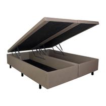 Cama Box Baú King Bege 193x203x42cm com Pistão a gás Cama Box Baú King Bege 193x203x42cm com Pistão a gás