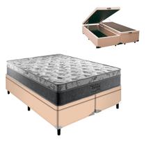 Cama Box Baú King Bege Palermo Molas Ensacadas Portobel