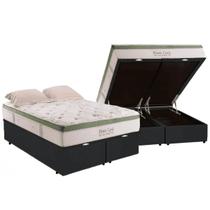 Cama Box Baú King Bipartida com Colchão Herval Monte Carlo Molas Ensacadas 193x203x77cm MS