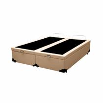 Cama Box Baú King Bipartido AColchoes Sintético Bege 41x193x203