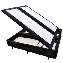 Cama Box Baú King Bipartido Belos Sonhos Poliéster Preto 41x193x203 Cama Box Baú King Bipartido Belos Sonhos Poliéster Preto 41x193x203