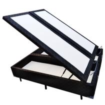 Cama Box Baú King Bipartido NK Camas Poliéster Preto 41x193x203
