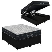 Cama Box Baú King Bipartido Suede + Colchão Molas Ensacadas Royal Sleep Royal Air 193cm - Suporta Até 150 Kg Por Pessoa Cama Box Baú King Bipartido Suede + Colchão Molas Ensacadas Royal Sleep Royal Air 193cm - Suporta Até 150 Kg Por Pessoa