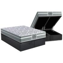 Cama Box Baú King: Colchão Anatômico Probel D28 / EP Firmepedic ProDormir Advanced Tech1000 Plus + Base CRC Suede Gray(193x203)