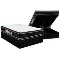 Cama Box Baú King: Colchão Espuma Castor D33 Black e White Air Double Face Euro Pillow + Base CRC Suede Black(193x203) Cama Box Baú King: Colchão Espuma Castor D33 Black e White Air Double Face Euro Pillow + Base CRC Suede Black(193x203)