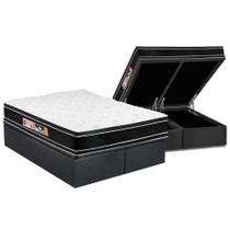 Cama Box Baú King: Colchão Espuma Castor D33 Black e White Air Double Face Euro Pillow + Base CRC Suede Gray(193x203) Cama Box Baú King: Colchão Espuma Castor D33 Black e White Air Double Face Euro Pillow + Base CRC Suede Gray(193x203)