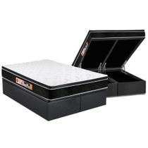 Cama Box Baú King: Colchão Espuma D33 Castor Black e White Air Euro Pillow + Base CRC Suede Gray(193x203) Cama Box Baú King: Colchão Espuma D33 Castor Black e White Air Euro Pillow + Base CRC Suede Gray(193x203)