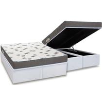 Cama Box Baú King: Colchão Espuma D33 Ortobom Light Saúde + Base CRC Courano White(186x198) Cama Box Baú King: Colchão Espuma D33 Ortobom Light Saúde + Base CRC Courano White(186x198)