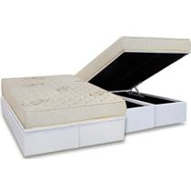Cama Box Baú King: Colchão Espuma D45 Luckspuma Gran Luck + Base CRC Courano White(193x203) Cama Box Baú King: Colchão Espuma D45 Luckspuma Gran Luck + Base CRC Courano White(193x203)