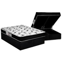 Cama Box Baú King: Colchão Espuma D45 Luckspuma Gran Luck + Base CRC Suede Black(193x203) Cama Box Baú King: Colchão Espuma D45 Luckspuma Gran Luck + Base CRC Suede Black(193x203)