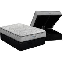 Cama Box Baú King: Colchão Espuma D45 Probel Guarda Costas PróExtreme Plus + Base CRC Suede Black (193x203)