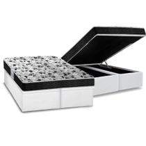 Cama Box Baú King: Colchão Espuma Probel D23 ProDormir Advanced + Base CRC Courano White(193x203)