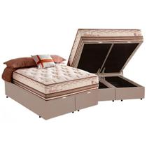 Cama Box Baú King + Colchão Herval Istambul Molas Maxspring 193x203x76