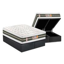 Cama Box Baú King: Colchão Molas Bonnel Castor Silver Star Air + Base CRC Suede Gray(193x203)