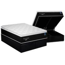Cama Box Baú King: Colchão Molas Bonnel Plumatex Ensacadas Plumastar + Base CRC Suede Black (193x203) Cama Box Baú King: Colchão Molas Bonnel Plumatex Ensacadas Plumastar + Base CRC Suede Black (193x203)