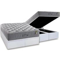 Cama Box Baú King: Colchão Molas Ensacadas Anjos MasterPocket Soft Dream + Base CRC Courano Branco(193x203)