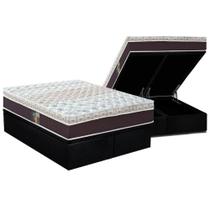 Cama Box Baú King: Colchão Molas Ensacadas Castor Pocket Class Híbrido + Base CRC Courano Black(193x203) Cama Box Baú King: Colchão Molas Ensacadas Castor Pocket Class Híbrido + Base CRC Courano Black(193x203)
