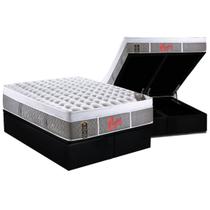 Cama Box Baú King: Colchão Molas Ensacadas Castor Pocket Light Stress Oxygen New Plush + Base CRC Courano Black(193x203) Cama Box Baú King: Colchão Molas Ensacadas Castor Pocket Light Stress Oxygen New Plush + Base CRC Courano Black(193x203)