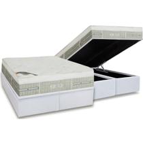 Cama Box Baú King: Colchão Molas Ensacadas Castor Pocket Summer Winter + Base CRC Courano White(193x203) Cama Box Baú King: Colchão Molas Ensacadas Castor Pocket Summer Winter + Base CRC Courano White(193x203)