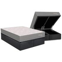 Cama Box Baú King: Colchão Molas Ensacadas Orthoflex Orvieto New + Base CRC Suede Gray (193x203)